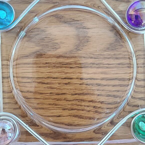 Glass Drink Coaster Embellished with Beads and Wire Hand-Made Water Wine Beer - Picture 12 of 12